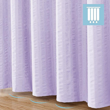 Aiyufeng Light Purple Shower Curtain for Bathroom, Embossed Textured Fabric Shower Curtain for Bathroom - Soft Cloth & Hotel Spa, Machine Washable, 72X84, Light Purple