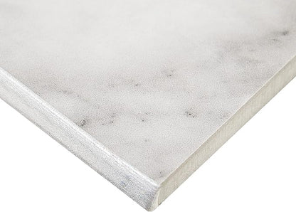 Daltile Perpetuo 3" x 24" Marble Look Porcelain Floor Bullnose Trim in Polished Brilliant White | (Sold by The Piece)