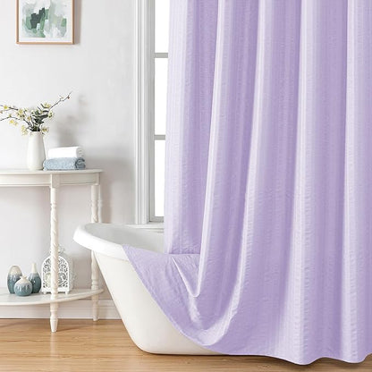 Aiyufeng Light Purple Shower Curtain for Bathroom, Embossed Textured Fabric Shower Curtain for Bathroom - Soft Cloth & Hotel Spa, Machine Washable, 72X84, Light Purple