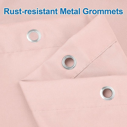 Amazer Blush Pink Shower Liner Cloth Waterproof, Soft Blush Pink Shower Curtain Liner Fabric with Weighted Stones, Washable Shower Curtain and Liner 2-in-1, 12 Grommet Holes, 72 x 72 Inches
