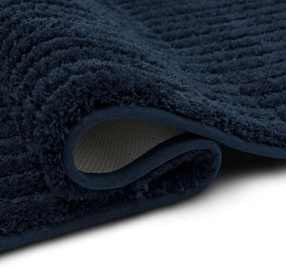 Mohawk Home Sanctuary Casual Solid Navy Blue 1' 8" X 2' 10" Bath Mat Perfect for Bathroom