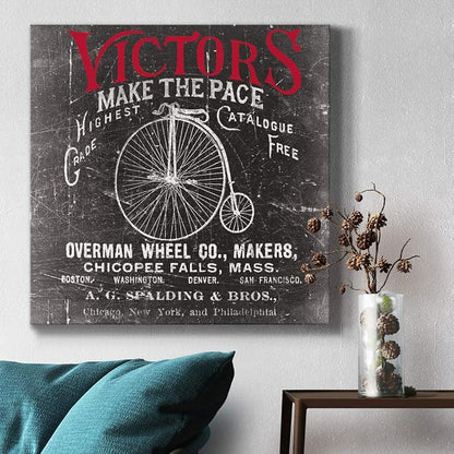 Renditions Gallery Antique Bicycle Wall Art, Premium Gallery Wrapped Canvas Decor, Ready to Hang, 40 in H x 40 in W, Made in America Print