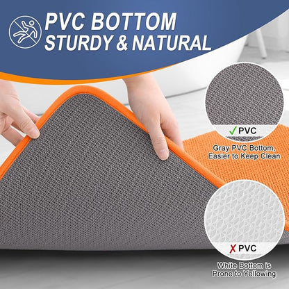 OLANLY Thick Memory Foam Bathroom Rugs 30x20, Absorbent Bath Mat, Orange | Soft Quick Dry Bath Rugs, Non-Slip, Machine Washable Carpet for Bathroom Floor, Tub and Shower, Home Decor Accessories