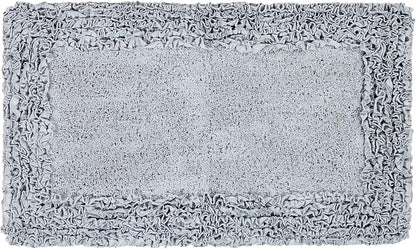 Better Trends Bathmat 100% Cotton Non-Slip Washable Rug Soft Tufted 24" x 40" Bath Mat Water Absorbent for Bathroom Floor Decor, Tub, Bedroom Kitchen Rugs Silver Shaggy Border Collection