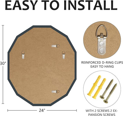 24x30 Inch Bathroom Mirrors for Over Sink, Round Frameless Mirrors for Wall | Beveled Bathroom Mirror, Bathroom Vanity Circle Mirror for Bedroom Living Room Entryway Home Decor