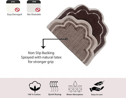 Home Weavers Allure Collection s U Shaped,Extra Thick, Non-Slip Contour Mat for Bathroom,100% Cotton Soft, Absorbent Water, Machine Washable, 20 Inch U Shaped Rug, Brown