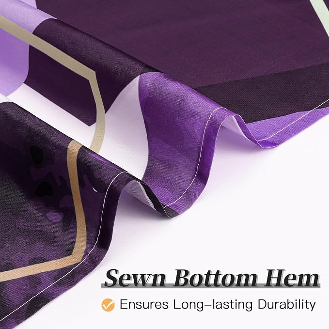 Litabel Extra Long Geometric Shower Curtain for Bathroom, 72x84 | Extra Long Modern Minimalist Shower Curtais, Purple Geometric Art Print Abstract Waterproof Bath Curtain