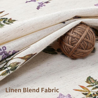 Colorful Star Farmhouse Floral Linen Shower Curtain, Vintage Boho Shower Curtain for Bathroom, French Country Pattern Waterproof Bathroom Curtains, 72" W x 72" L