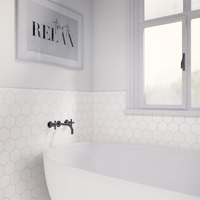Daltile Mesmerist 4" Hexagon Ceramic Wall Tile in Spirit (30 PC Per Carton) (3 SQFT Per Carton )