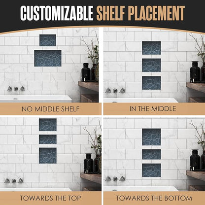 Shower Niche Insert Tile Ready in Wall Shelf Cubby Inserts 12x20 + 12x10 | Houseables Shower Niche, Recessed Bathroom Storage, Recessed Shampoo Caddy, Inset Shelves, Built in Nook, Soap Box, Prefab