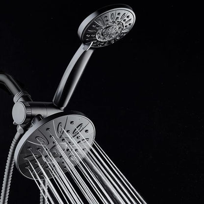 AquaDance 6" Premium High Pressure 3-way Rain & Handheld Shower Head Combo | Enjoy Luxury 6-inch Showerhead & 6-mode Hand Shower Separately or Together! Premium Stainless Steel Hose - Black
