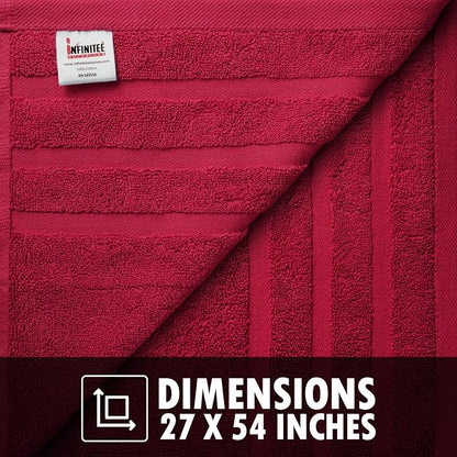 Infinitee Xclusives 100% Ring-Spun Cotton Bath Towels for Bathroom - Pack 2 | Luxury Super Soft, Absorbent & Quick-Drying |27x54 inches| Large Bathroom Towels Set |600 GSM| Gym, Shower, Spa & Hotel Use
