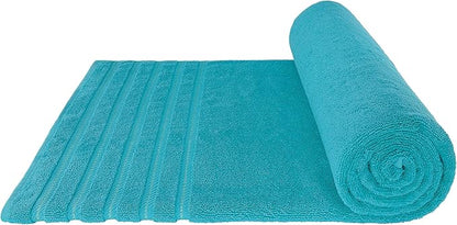 American Soft Linen 35x70 Jumbo Large Bath Towel, 600 GSM 100% Cotton Turkish Bath Sheet, Oversized Luxury Bath Towel for Bathroom Beach and Pool, Aqua Blue