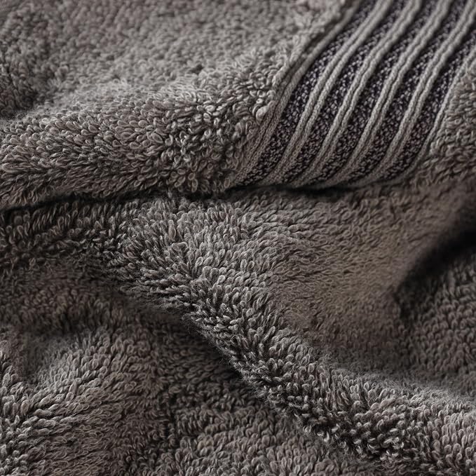 SUPERIOR Egyptian Cotton Bath Towel Set, Towels for Home Bathroom, Master, Guest Bath, Decor Essentials, Quick Dry, Absorbent, Large Body Towels, Spa, Hotel, Resort, Adult, Kids, Set of 4, Charcoal