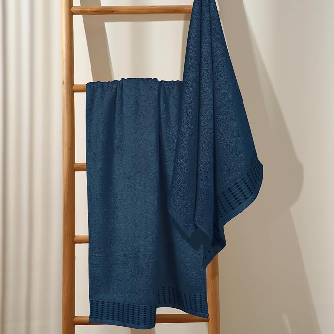 Cotton 2 Pack Oversized Bath Towel Set 28x55 inches, Large Bath Towels, Ultra Absorbant Compact Quickdry & Lightweight Towel, Ideal for Gym Travel Camp Pool - Mineral Blue