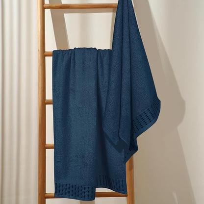 Cotton 2 Pack Oversized Bath Towel Set 28x55 inches, Large Bath Towels, Ultra Absorbant Compact Quickdry & Lightweight Towel, Ideal for Gym Travel Camp Pool - Mineral Blue