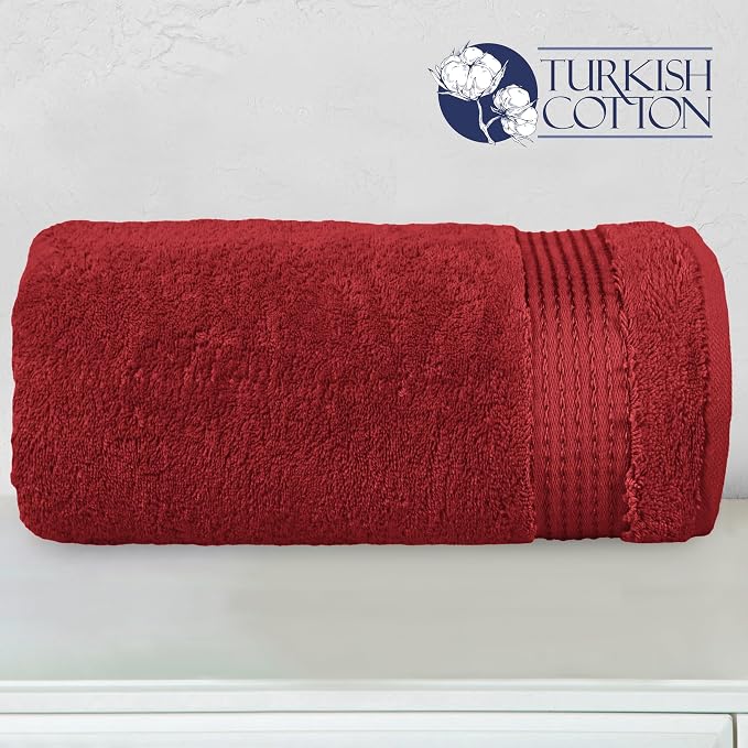 Elegant Comfort Premium Super Soft Highly Absorbent 1 Piece Oversized Bath Sheet - 40" x 80" inch, Luxurious Hotel Spa Quality 100% Turkish Cotton Extra Large Bath Towels for Adults, Burgundy