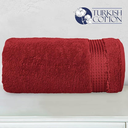 Elegant Comfort Premium Super Soft Highly Absorbent 1 Piece Oversized Bath Sheet - 40" x 80" inch, Luxurious Hotel Spa Quality 100% Turkish Cotton Extra Large Bath Towels for Adults, Burgundy