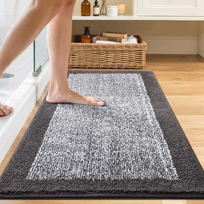 44x24 Large Bathroom Rugs Washable Non Slip, Grey Bath Mat for Bathroom Floor Tub, Soft Absorbent Quick Dry Mats for Shower, Bathtub,Home Decor