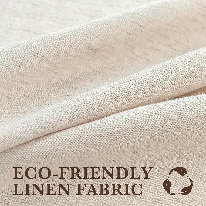 Natural Linen Shower Curtain Farmhouse Bathroom Decor 36x72 Inches | Boho Bathroom Decor,12 Sturdy Stainless Steel Sliding Hangers,Rustic Country Style,Linen Shower Curtains for Bathroom