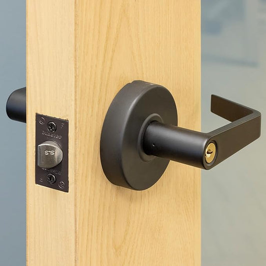 Master Lock SLCHCR10B Heavy Duty Lever Style, Grade 2 Commercial Classroom Door Lock with Bump Stop, Oil Rubbed Bronze Finish