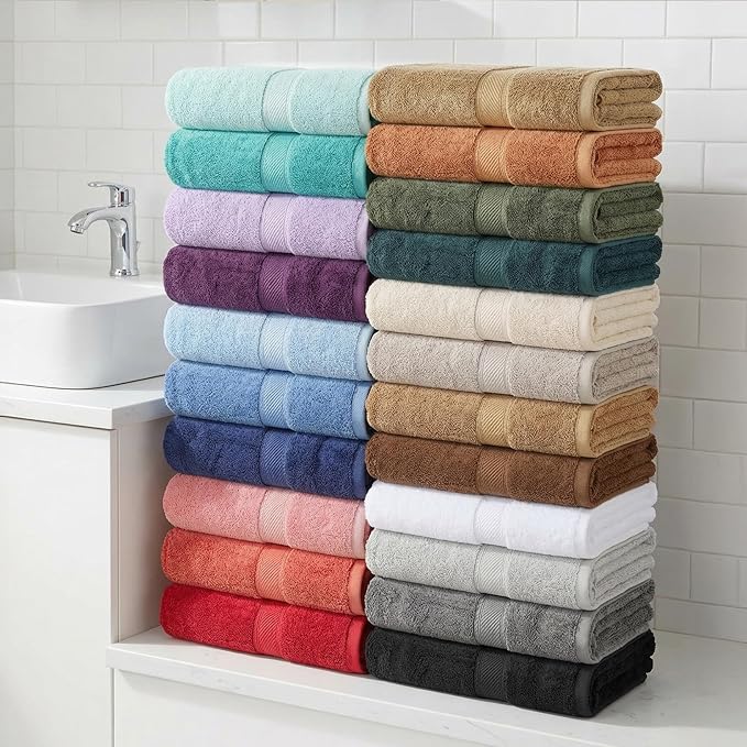 Superior Egyptian Cotton Plush & Absorbent, Bath Towel Set of 4, Navy Blue | Quick Dry, Soft Luxury Towel Set, Bath Essentials for Bathroom, Guest Bath, Spa, 4 Piece Bath, Madeline Towels