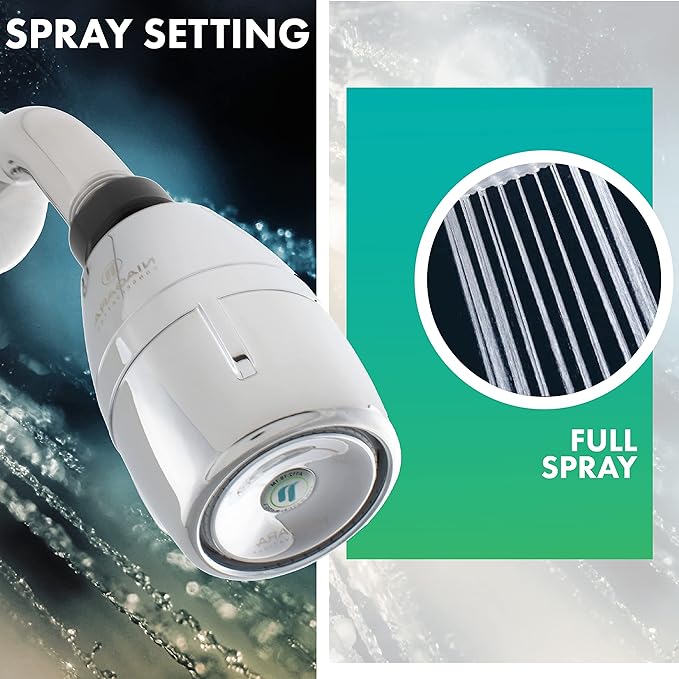 Niagara Conservation N2610CH Bi-Max 1-Spray with 1.0-1.5 GPM 2.125-in. Wall Mount Adjustable Fixed Shower Head in Chrome, 1-Pack | Bathroom Shower Head Sprayer with Pressure Compensation