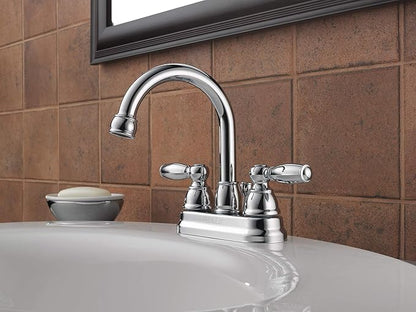Peerless Claymore Centerset Bathroom Faucet Chrome, Bathroom Sink Faucet, Pop-Up Drain Assembly, Chrome P299685LF