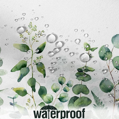 Botanical Shower Curtain, Green Eucalyptus Leaf Plants Bathroom Curtains Rustic Shower Curtains for Bathtub Decor Machine Washable Waterproof Fabric with 12 Hooks 72 Lx36 W GCI-10470