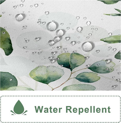 AWERT Small Half Size Stall Shower Curtain with 6 Hooks Shower Stall Curtain 36 x 72 Plant Sage Green Leaves 36 inch Bathroom/RV and Camper (Green Leaves)