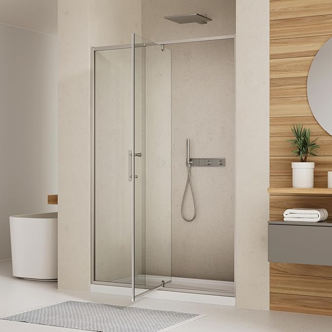 Royal Guard 38-42" W x 71" H Pivot Glass Shower Door,Chrome | Shower Doors with 4-Inch Adjustable Width, 6mm SGCC Tempered Glass, Reversible Installation,Magnetic Closing&Waterproof