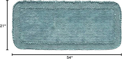Home Weavers Radiant Collection 100% Cotton Bathroom Rugs Set, Washable Rug, Soft Cotton Extra Soft and Absorbent Bath Rug, Kitchen Mat, Bath Mat Set, Bath Floor Mat Non Slip, 21"x54" Runner, Blue