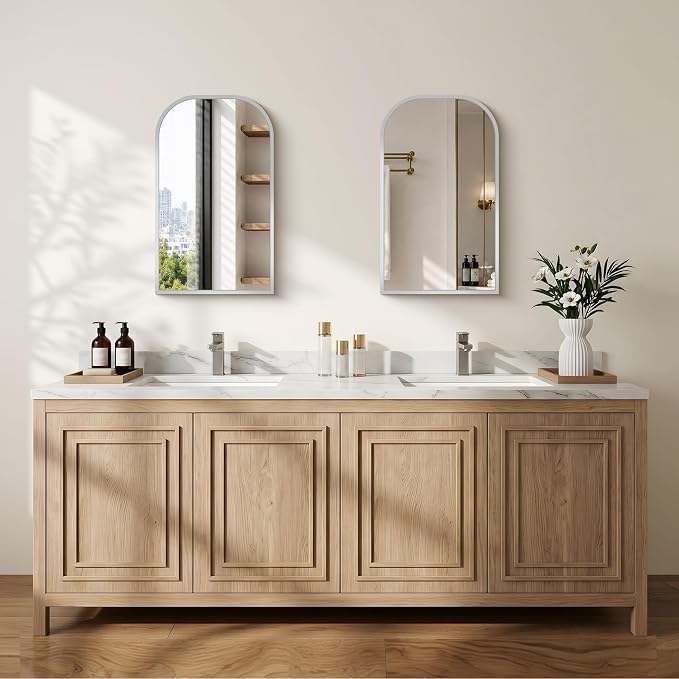 COFENY Bathroom Mirror, 18x30 inch Silver Rectangle Wall Mounted Mirror with Thin Frame, Bathroom Vanity Mirrors for Over Sink, Entryway, Living Room, Bedroom
