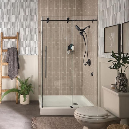 Moen Engage Matte Black 2.5 GPM Handheld Showerhead and Rain Shower 2-in-1 Combo Featuring Magnetic Docking System and Metal Hose, 26009BL