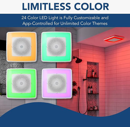 Broan-NuTone 110 CFM Bluetooth Speaker Bath Fan and 80 CFM CleanCover Bath Fan with Selectable CCT LED Light
