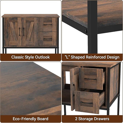 YOURLITE Bathroom Vanity, 30" Rustic Brown Bathroom Vanity with Sink Combo Set, Farmhouse Modern Wood Bathroom Cabinet with Black Ceramic Vessel Sink