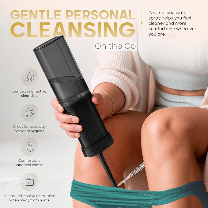 Portable Rechargeable Bidet for Travel Electric Waterproof Handheld Travel Bidet Sprayer, Personal Hygiene Cleaner for Women Men and Baby Care, Black