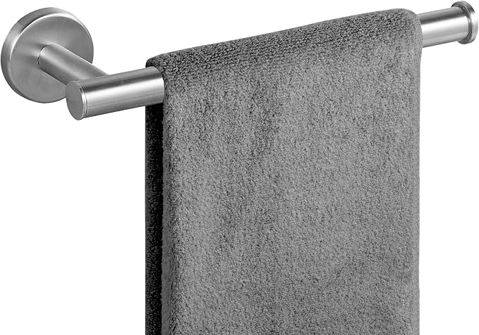 FOMANSH Stainless Steel Towel Holder - Mount on Wall Towel Bar, Toilet/Kitchen Paper Holder, SUS 304 Hand Towel Rack, Towel Ring for Toilet Bathroom Silver