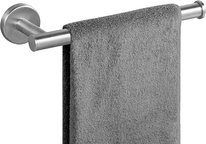 FOMANSH Stainless Steel Towel Holder - Mount on Wall Towel Bar, Toilet/Kitchen Paper Holder, SUS 304 Hand Towel Rack, Towel Ring for Toilet Bathroom Silver