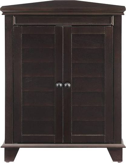 Crosley Furniture Lydia Corner Storage Cabinet and Bathroom Organizer with Shelves, Espresso