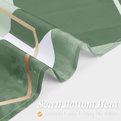 Litabel Olive Green Geometric Shower Curtain for Bathroom, 72x72 | Olive Green Modern Minimalist Shower Curtains, Geometric Art Print Abstract Waterproof Bathroom Curtain