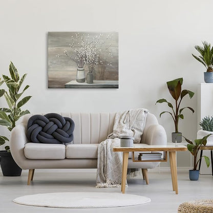 Stupell Industries Pussy Willow Still Life XXL Stretched Canvas Wall Art, Proudly Made in USA, 30x40, Design By Artist Wild Apple