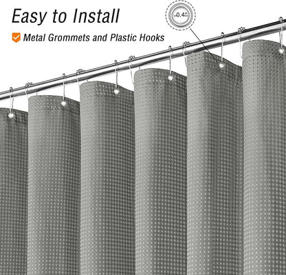 Small Stall 230GSM Grey Shower Curtain, 36 x 72 | 230GSM Narrow Half Fabric Shower Curtain for Bathroom, Water Repellent, Machine Washable