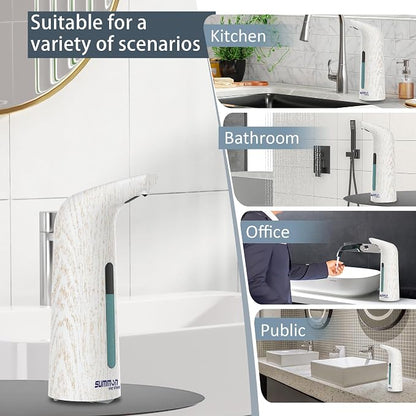 Automatic Liquid Soap Dispenser, 4-Level,13.5oz Touchless | Plastic,400ml Electric Battery Operated Hand & Dish Countertop Soap Dispensers with Sensor for Bathroom,Kitchen Sink