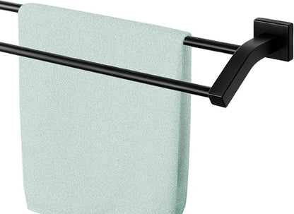 Alise Double Towel Bar,28" Towel Rack for Bathroom Wall Mounted,Matte Black | SUS304 Stainless Steel Bathroom Towel Holder, Quick Drying Towel Hanger Towel Rod, Useable Length 26.9"