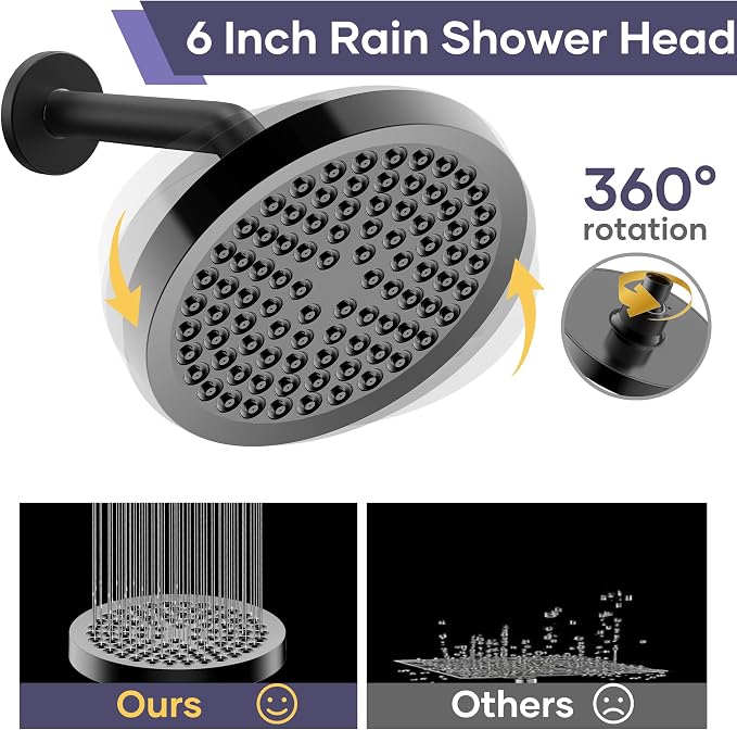Shower Head with Handheld Spray Combo, Dual Rain Shower Head | High Pressure Performance, 10-Mode Spray Options, Replaceable Filter, Flexible 67" Hose, Durable Black Finish