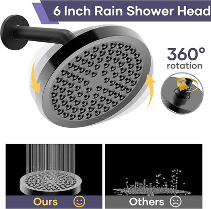 Shower Head with Handheld Spray Combo, Dual Rain Shower Head | High Pressure Performance, 10-Mode Spray Options, Replaceable Filter, Flexible 67" Hose, Durable Black Finish
