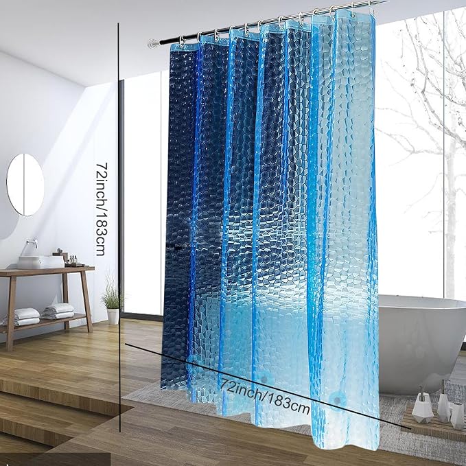 Shower Curtain Liner, 2 Pack 100% Waterproof Eva Shower Curtains with 3 Duty Heavy Bottom Magnets and 12 Rust Proof Grommets, 72x72 Weighted Shower Liner for Shower Stall, Bathtubs