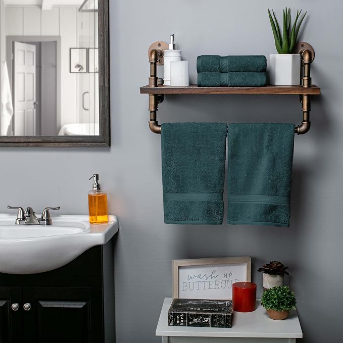 Superior Egyptian Cotton Plush & Absorbent, Hand Towel Set of 4, Teal | Quick Dry, Soft Luxury Towel Set, Bath Essentials for Bathroom, Guest Bath, Spa, 4 Piece Set, Madeline Towels