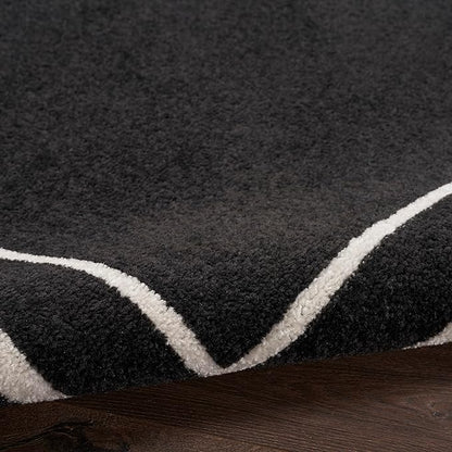 Nourison Home Nourison Essentials Black Ivory 5' x 7' Area Rug - Easy Clean, Non Shedding, Bed Room, Living Room, Dining Room, Kitchen (5' x 7')